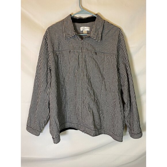 CHRISTOPHER & BANKS WOMENS BLACK WHITE CHECK ZIP UP Blazer PLUS SIZE 3X 24W 26W - Picture 1 of 2